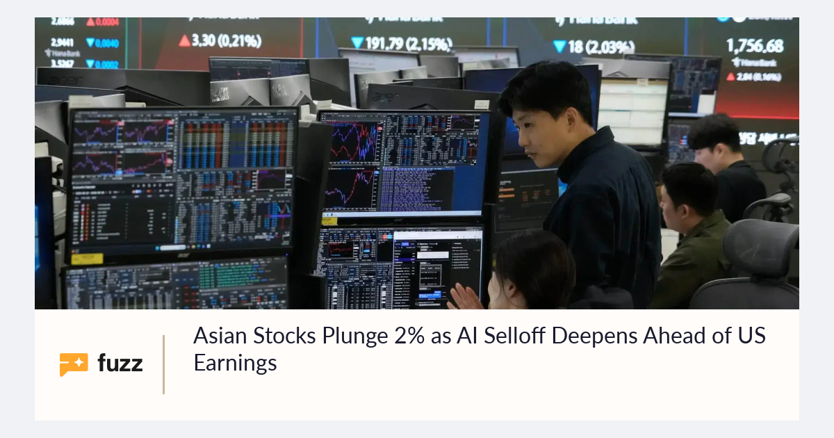 Asian Stocks Plunge 2% as AI Selloff Deepens Ahead of US Earnings