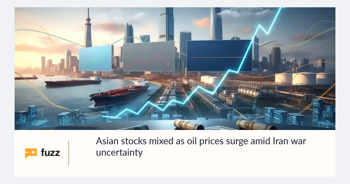 Asian stocks mixed as oil prices surge amid Iran war uncertainty