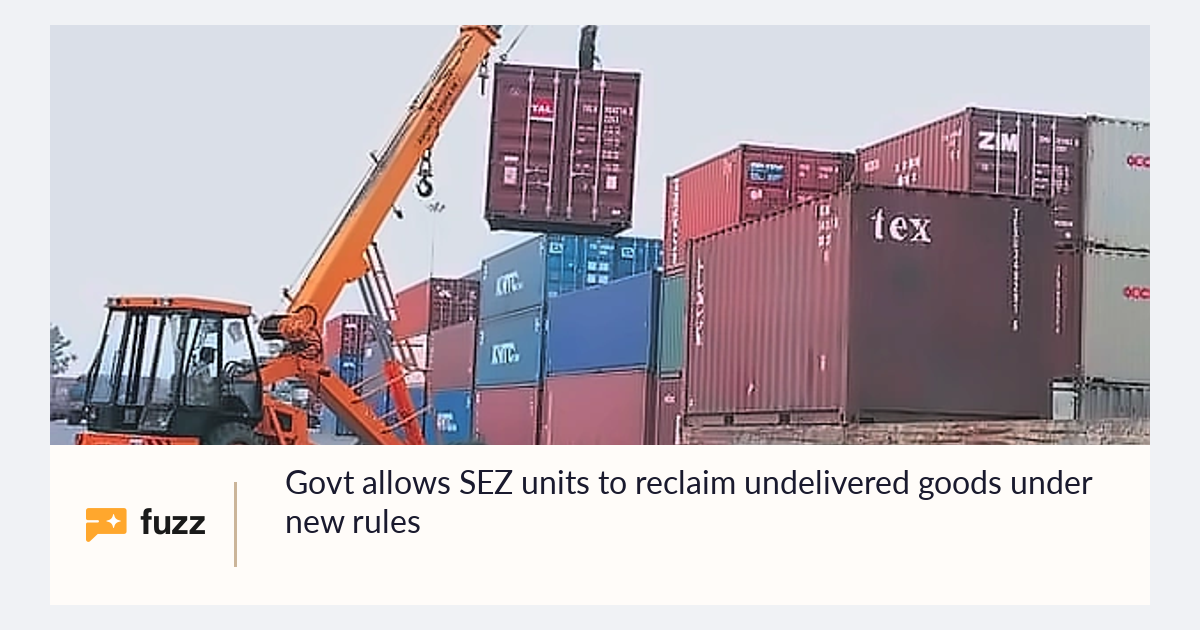 Govt allows SEZ units to reclaim undelivered goods under new rules